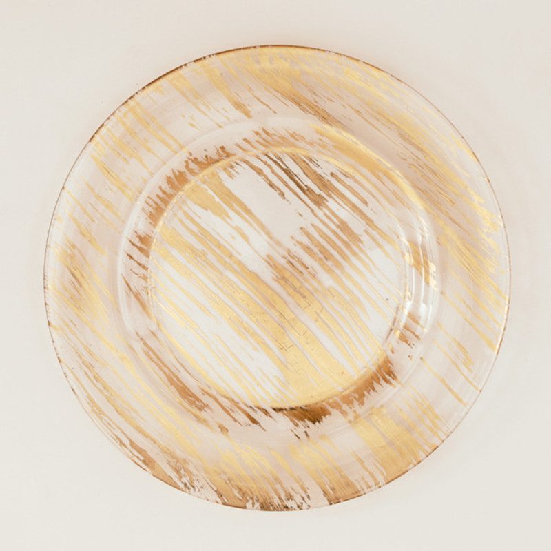 wedding glass charger plate Wholesale Glass Charger Plate PZ-068 - Image 1